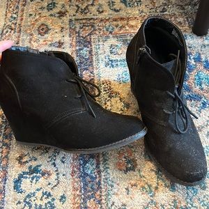 EUC Black Velvet Booties